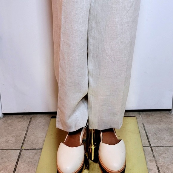 Vintage Talbots Irish Linen Trousers Pants Size 14 NWT High Rise Wide Leg - Picture 3 of 8